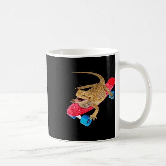 Lustiger Bartagame Skateboard fahrender Pagona Ech Kaffeetasse (Rechts)
