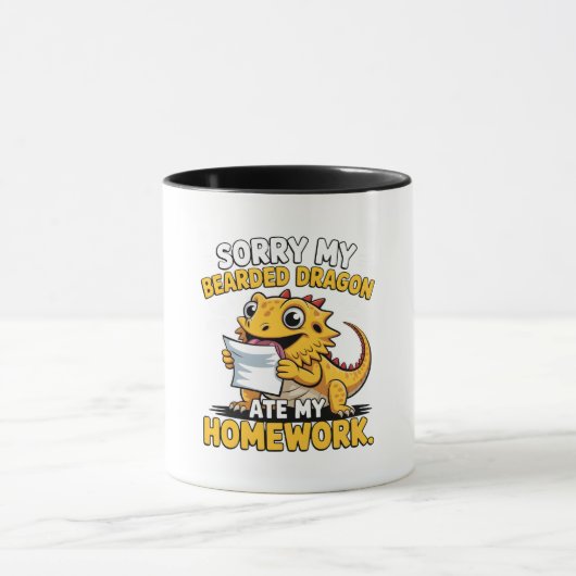 Lustiger Bartagame Süßes Reptilienliebhaber-Gesche Tasse (Zentrum)
