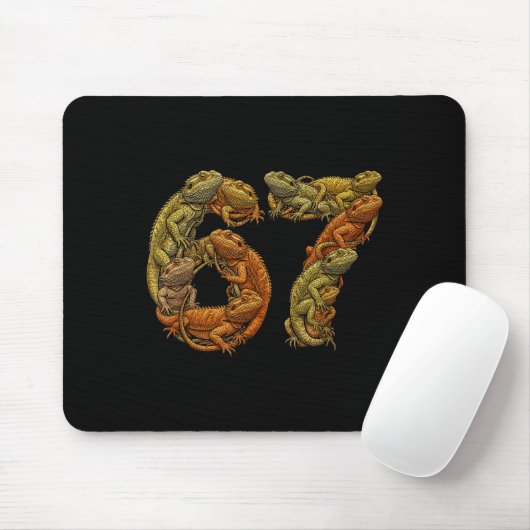 Lustiger Bartdrache 6 7 Meme Six Seven Beardzilla Mousepad (Mit Mouse)