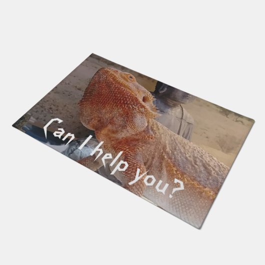 Lustiger bärtiger Drache-Druck Fußmatte (Schrägansicht)