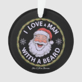 Lustiger bärtiger Weihnachtsmann "Ich liebe einen Ornament (Vorderseite)