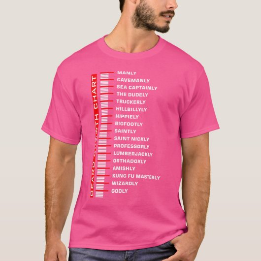 Lustiger Bartwuchs-Chart T-Shirt (Vorderseite)