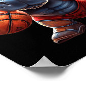 Lustiger Basball Nilpferd Groovy Hippo Basball Poster (Ecke)