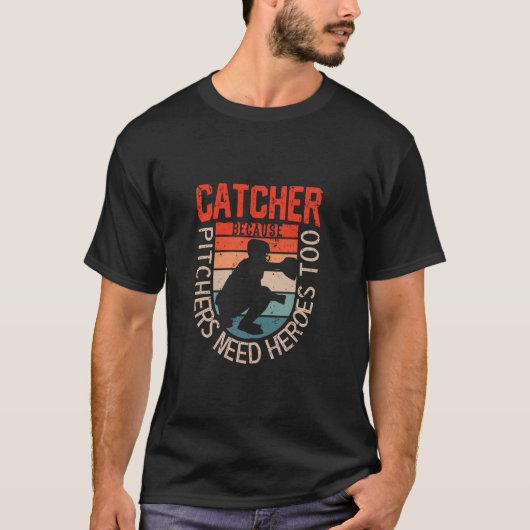 Lustiger Baseball Catcher, weil Pitcher Helden bra T-Shirt (Vorderseite)