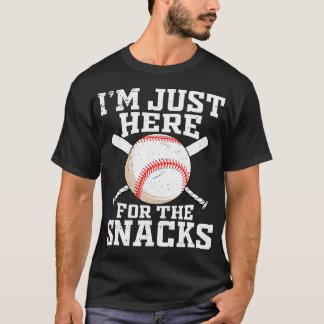 Lustiger Baseball Ich bin nur hier für die Snacks  T-Shirt
