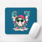Lustiger Basketball 6 67 Sechs 7 Eiscreme Sieben D Mousepad (Mit Mouse)