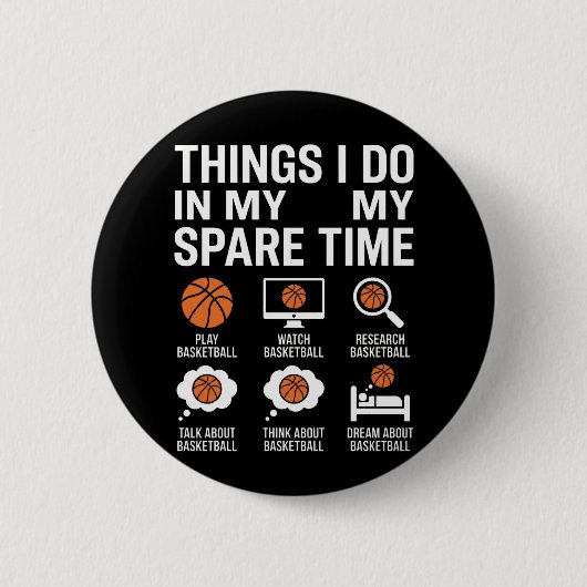Lustiger Basketballliebhaber Freizeit Hooper Leben Button (Vorderseite)