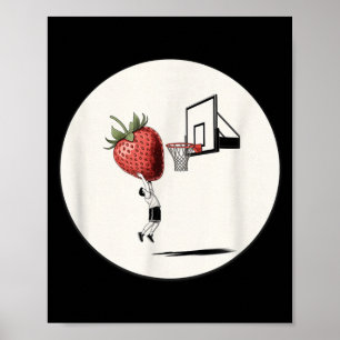 Lustiger Basketballspieler, der eine riesige Erdbe Poster