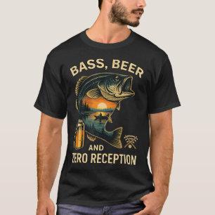 Lustiger Bass-Angeln-Bier Null Empfang See T-Shirt