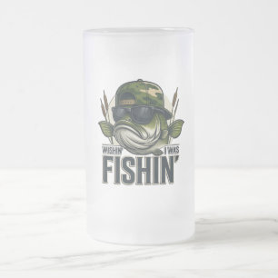 Lustiger Bassangeln Mattglas Bierglas