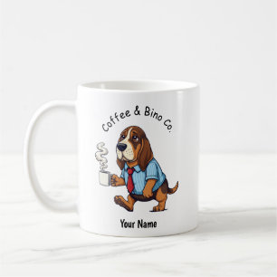 Lustiger Basset Hound Geschäftsanzug Kaffee Kaffeetasse
