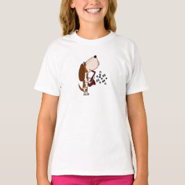 Lustiger Basset Hound-Hund, der Saxophon spielt T-Shirt
