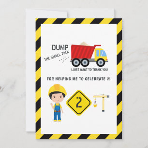 Lustiger Bau 2. Geburtstag Dankeskarte
