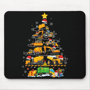 Lustiger Baubagger LKW Weihnachtsbaum Mousepad