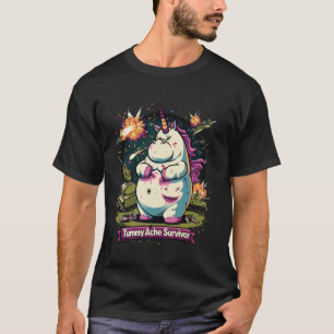 Lustiger Bauch Meme Einhorn Bauchweh Überlebender T-Shirt