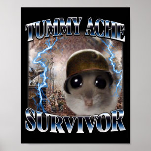Lustiger Bauchschmerz-Überlebender Hamster Meme Poster