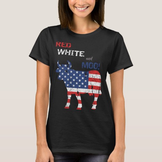 Lustiger Bauer 4. Juli Kuh T-Shirt (Vorderseite)