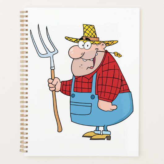 Lustiger Bauern-Heugabel-Overall und Strohhut Planer (Vorderseite)