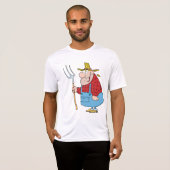 Lustiger Bauern-Heugabel-Overall und Strohhut T-Shirt (Vorne ganz)
