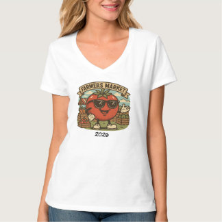 Lustiger Bauernmarkt-Tomaten-Charakter T-Shirt