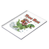 Lustiger Baum Rex Santa Reitender T-Rex Dinosaurie Notizblock (Linke Seite)
