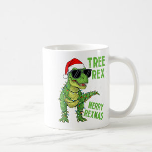Lustiger Baum Rex Weihnachtsdinosaurier Santa Hut Kaffeetasse