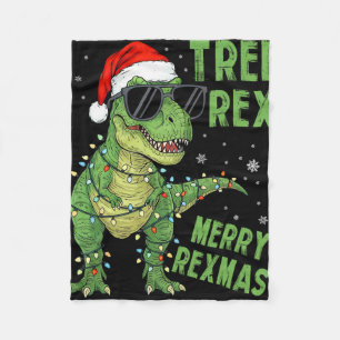 Lustiger Baum Rex Weihnachtsdinosaurier Weihnachts Fleecedecke