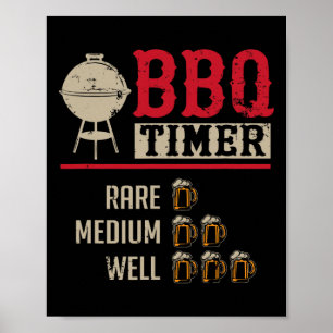 Lustiger Bbq-Fleisch-Koch-Timer-Bier-Grill-Koch Rb Poster