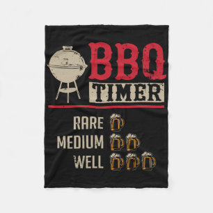 Lustiger Bbq-Fleisch-Kochzeittimer-Bier-Grill-Koch Fleecedecke