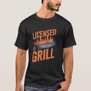 Lustiger BBQ-Grill lizenziert zum Grillen, Meat Sm T-Shirt