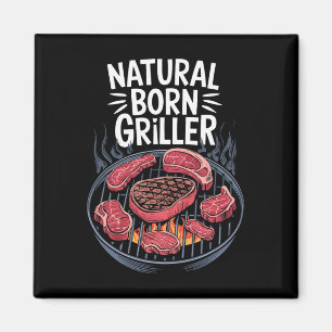 Lustiger Bbq-Grill Natural Born Griller Magnet