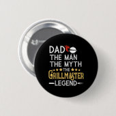 Lustiger Bbq-Grill-Vater Der Mann Der Mythos Die L Button (Vorne & Hinten)