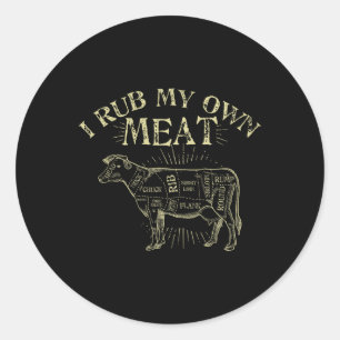 Lustiger Bbq-Koch-Shirt Ich reibe mein eigenes Fle Runder Aufkleber