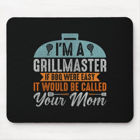 Lustiger Bbq-Raucher Ich Bin Ein Grillmeister Männ Mousepad (Vorne)