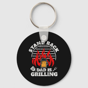 Lustiger BBQ-Raucher-Rücken-Männer Dad grillt F Schlüsselanhänger