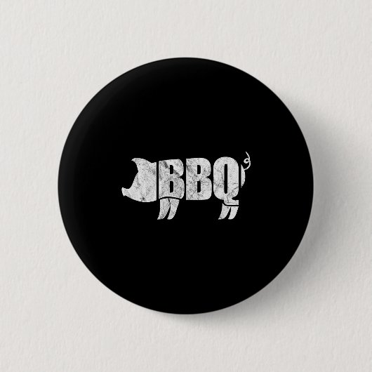 Lustiger BBQ-Schweinefleisch-Grillmeister Button (Vorderseite)