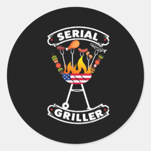 Lustiger Bbq - Serien-Griller - Rbecue-Grill-Grill Runder Aufkleber