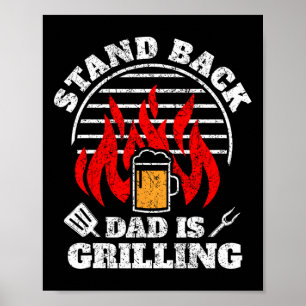 Lustiger BBQ-Smoker-Stand für Männer zurücktreten  Poster