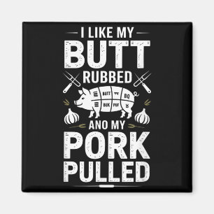 Lustiger Bbq-Spruch Ich mag mein geriebenes Schwei Magnet