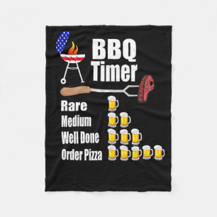 Lustiger BBQ-Timer - Barbecue-Grill-Grillgeschenk  Fleecedecke