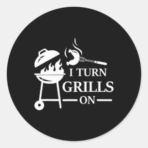Lustiger Bbq- Und Grill-Spruch Ich Schalte Grills  Runder Aufkleber