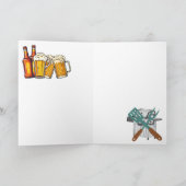 Lustiger BBQ-Vater Bester Biertrinker Karte (Innenseite)