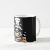 Lustiger BBQ-Waschbär dreht Burger um  Kaffeetasse (VorderseiteRechts)
