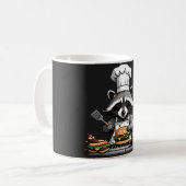 Lustiger BBQ-Waschbär dreht Burger um  Kaffeetasse (Vorderseite Links)