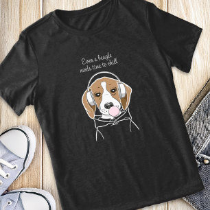 Lustiger Beagle braucht Zeit zum Chillen Hunde Lie Tri-Blend Shirt