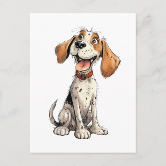 Lustiger Beagle-Cartoon Postkarte (Vorderseite)
