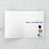 Lustiger Beagle, der Ballon hält Karte (Innenseite)