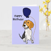 Lustiger Beagle, der Ballon hält Karte (Gelbe Blume)