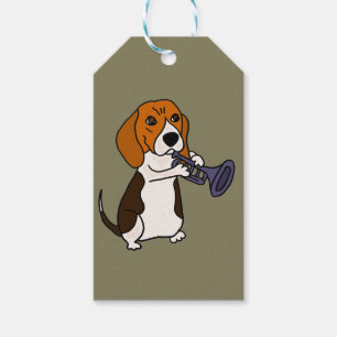 Lustiger Beagle-Hund, der Trompete spielt Geschenkanhänger