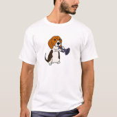 Lustiger Beagle-Hund, der Trompete spielt T-Shirt (Vorderseite)